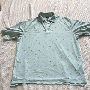 FootJoy Men's Mint Green Polo with Yellow Print